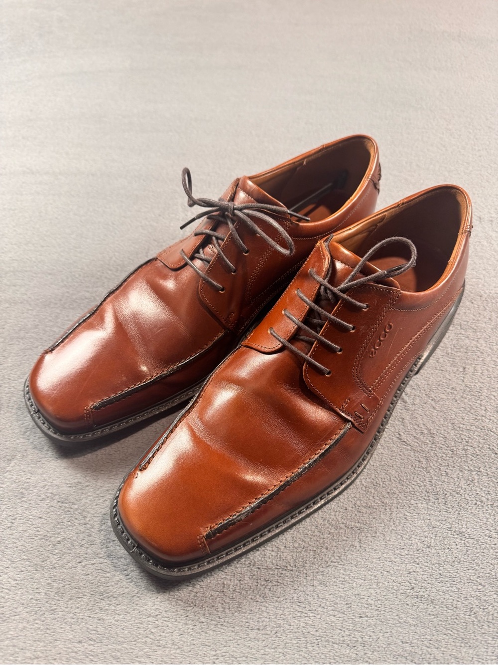 ECCO Men's Brown Leather Derby Oxfords